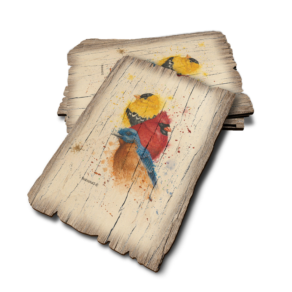 Bartholet's Songbird Trio I - Weathered Edge Rustic Edge Postcard (5pk // $2.80ea)