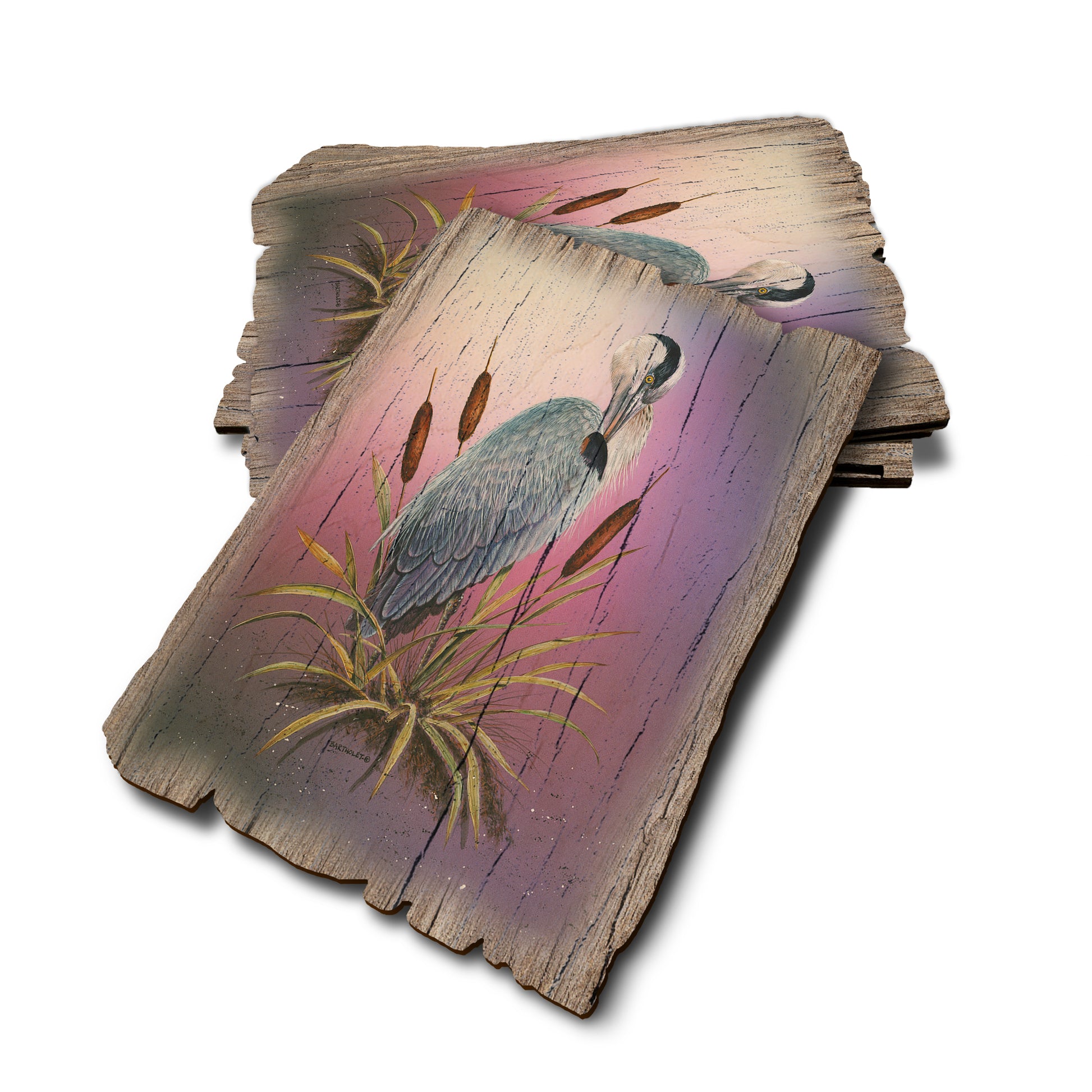 Bartholet's Sunset Heron - Weathered Edge Rustic Edge Postcard (5pk // $2.80ea)