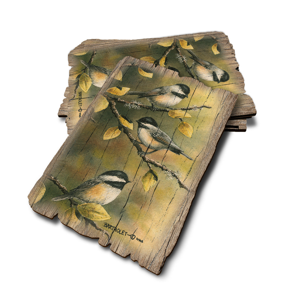 Bartholet's Three Chickadees - Weathered Edge Rustic Edge Postcard (5pk // $2.80ea)