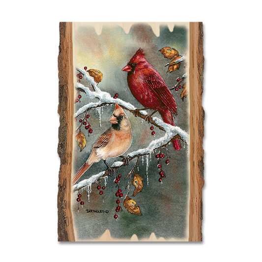 Magnet: Live Edge - Bartholet's Winter Cardinals