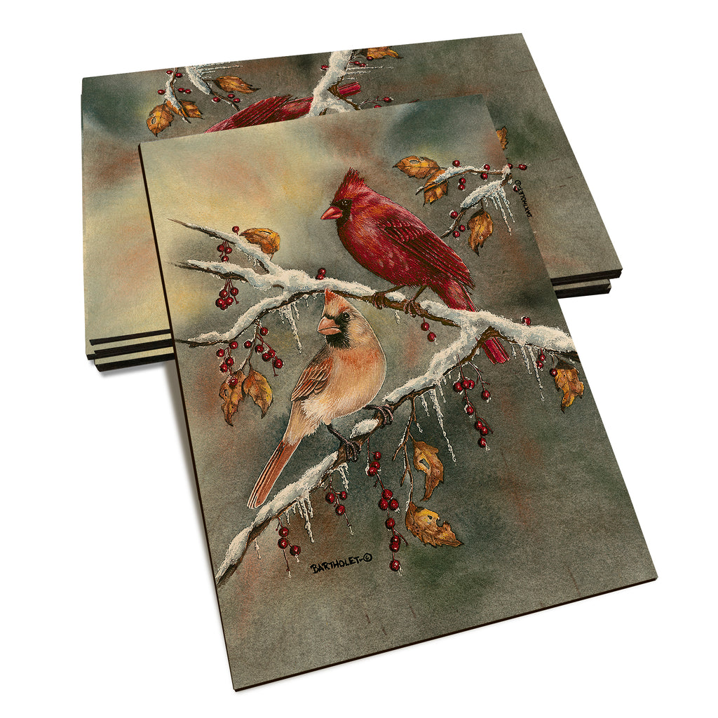 Bartholet's Winter Cardinals  - Classic Edge Classic Edge Postcard (5pk // $2.80ea)
