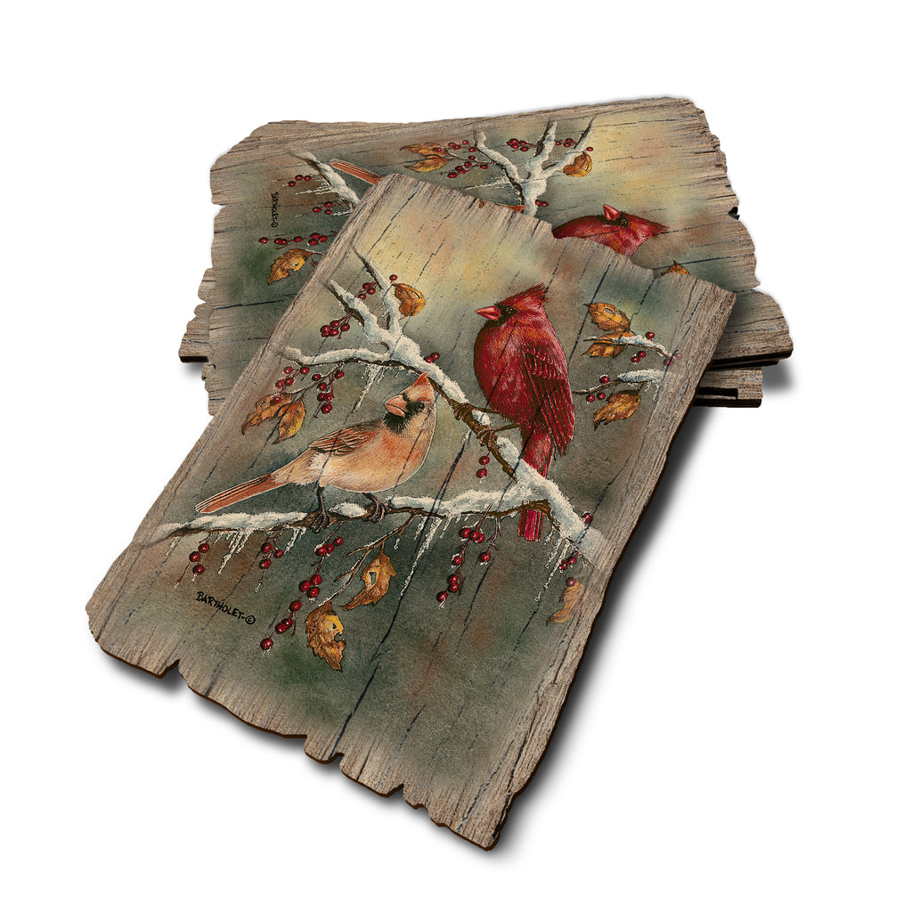 Bartholet's Winter Cardinals - Weathered Edge Rustic Edge Postcard (5pk // $2.80ea)