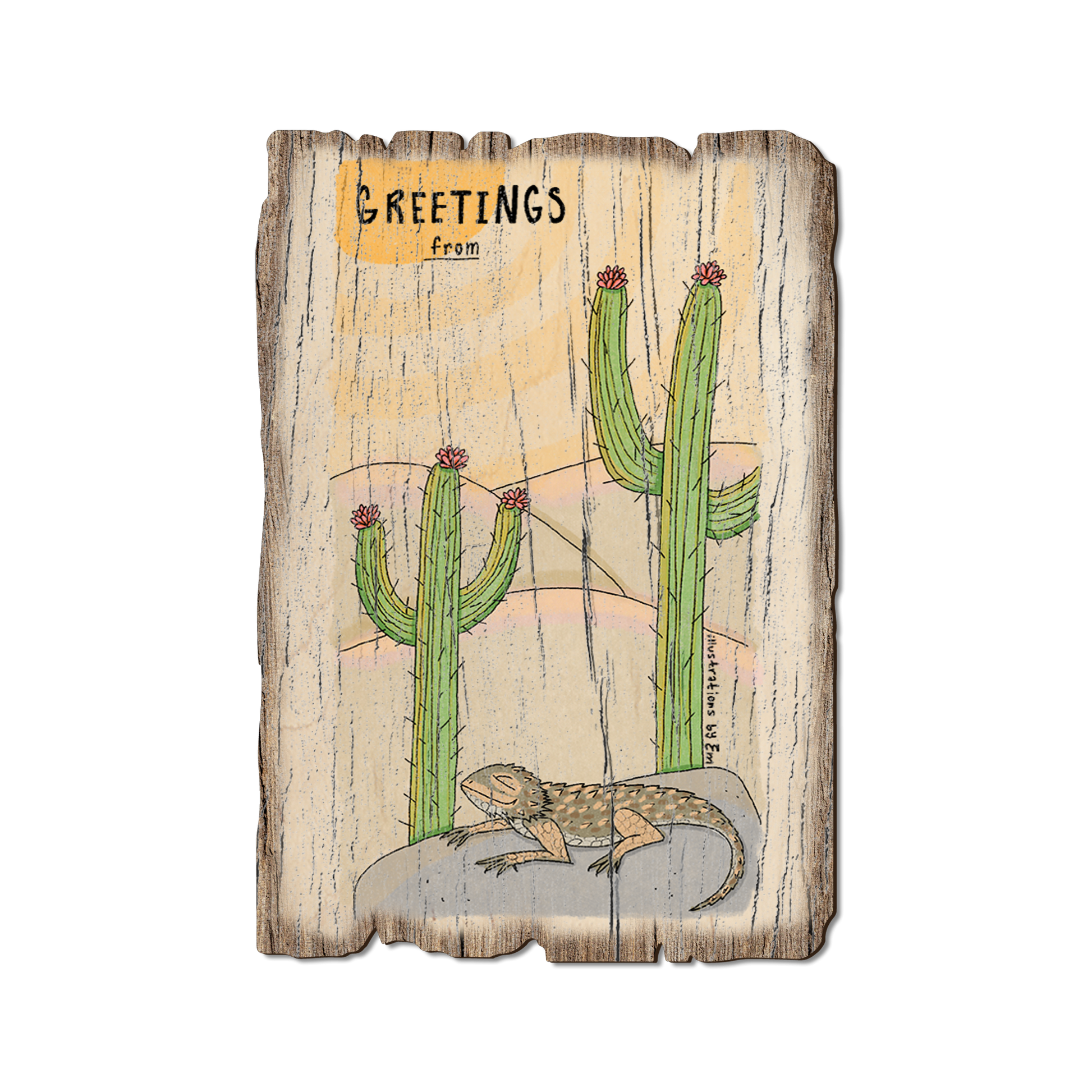 Greeting Card: Weathered Edge - Desert Cactus (Pack of 5)