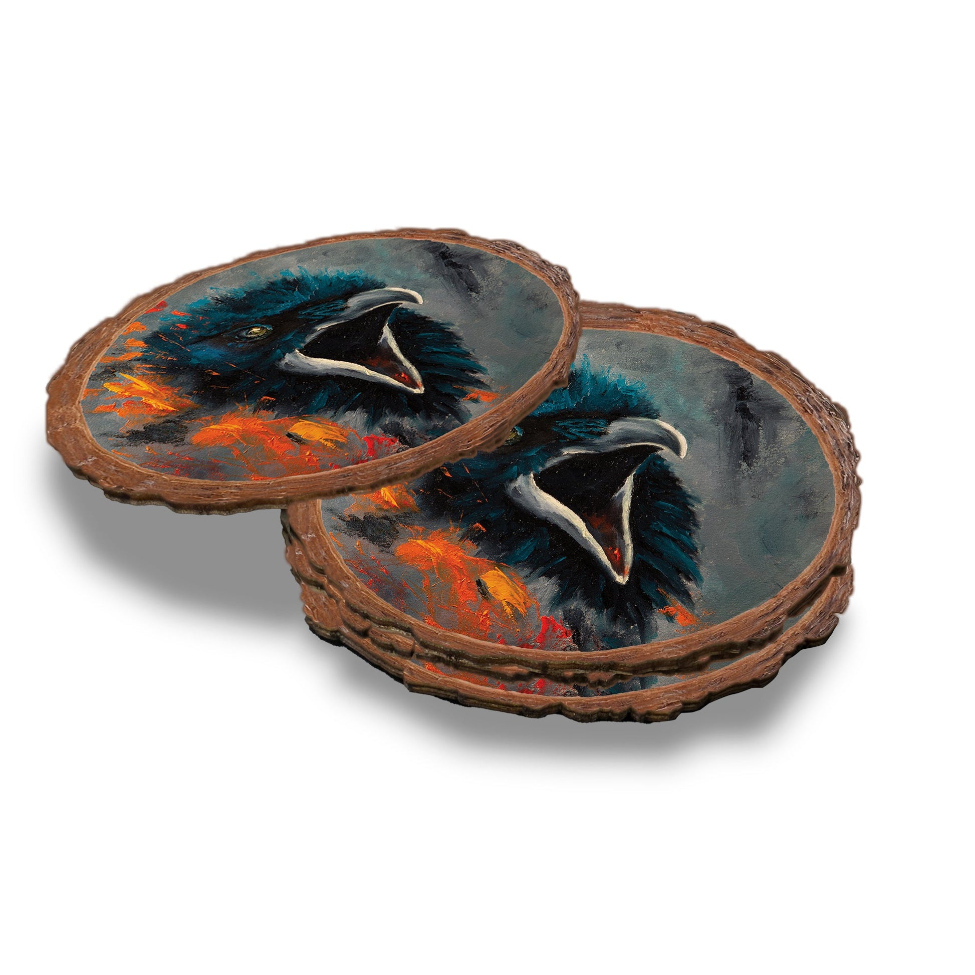 Twitchell's Fire Raven - Live Edge Live Edge Coaster (5pk // $2.80ea)