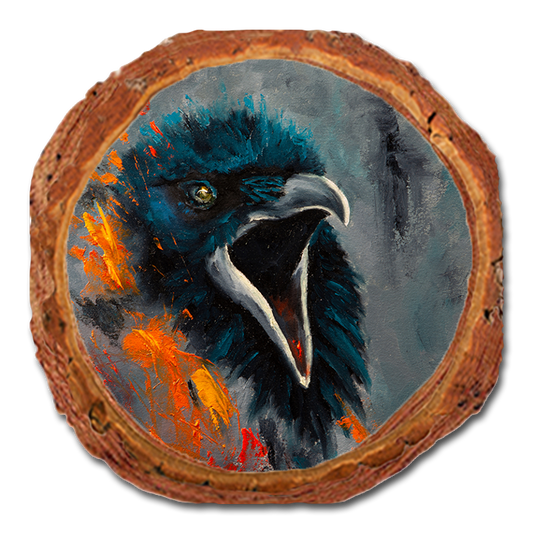 Coaster: Live Edge - Twitchell's Fire Raven