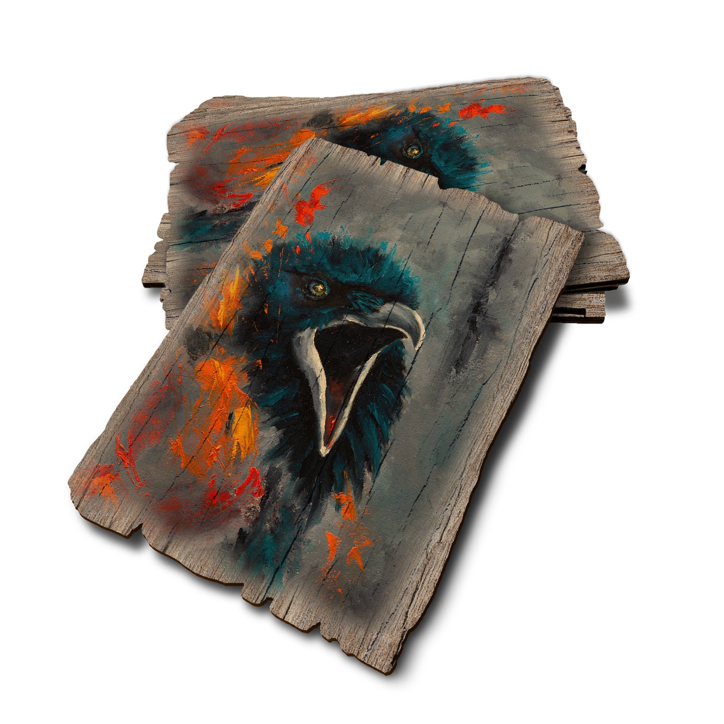 Twitchell's Fire Raven - Weathered Edge Rustic Edge Postcard (5pk // $2.80ea)