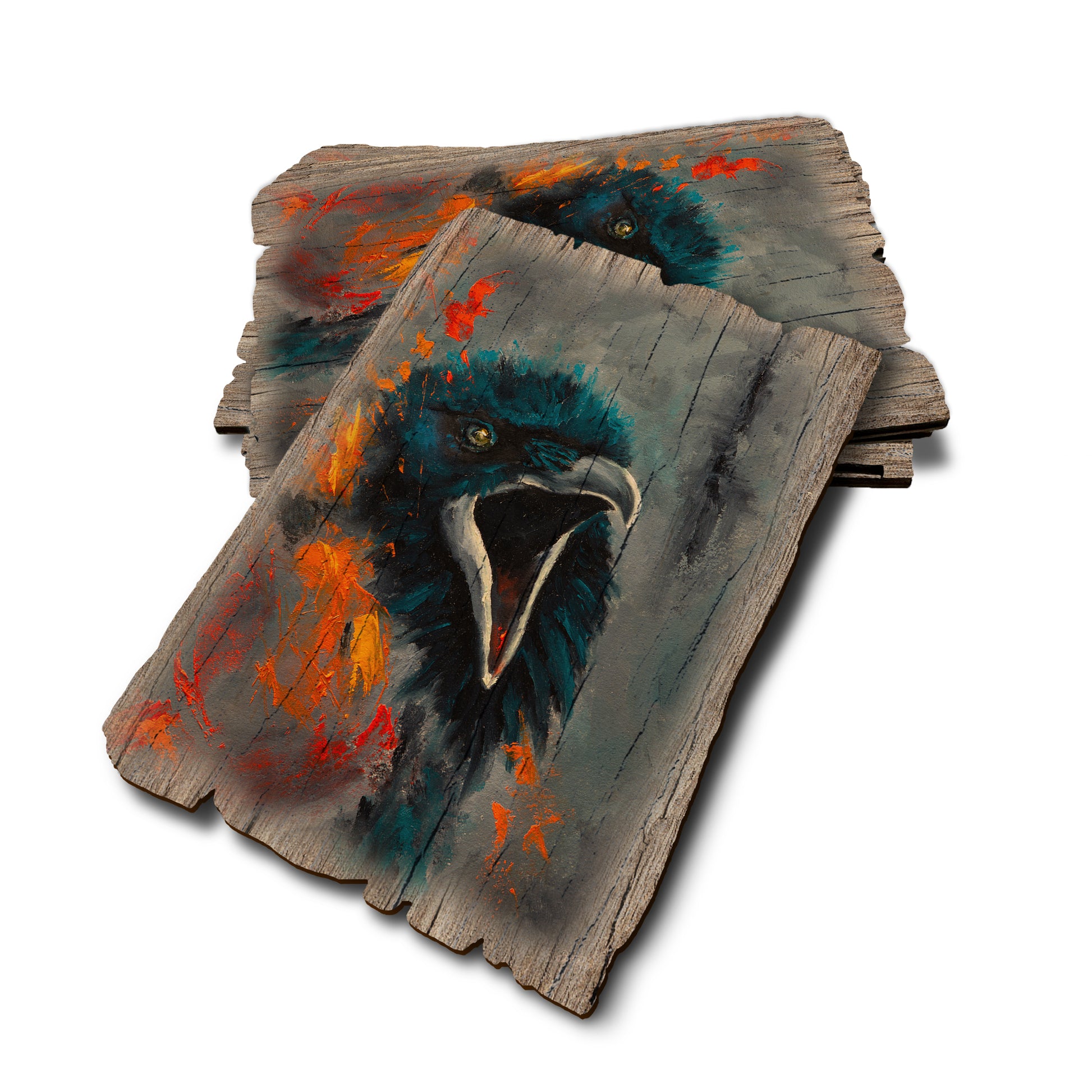 Twitchell's Fire Raven - Weathered Edge Rustic Edge Postcard (5pk // $2.80ea)