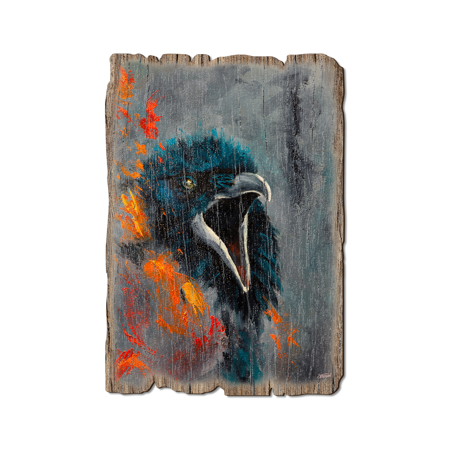 Greeting Card: Weathered Edge - Twitchell's Fire Raven