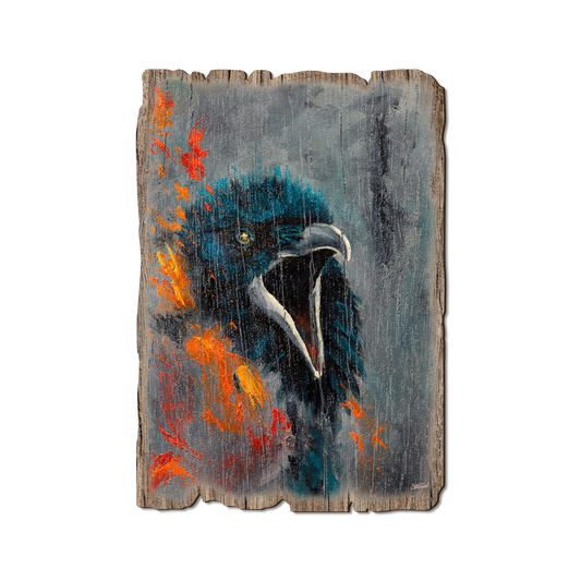 Greeting Card: Weathered Edge - Twitchell's Fire Raven