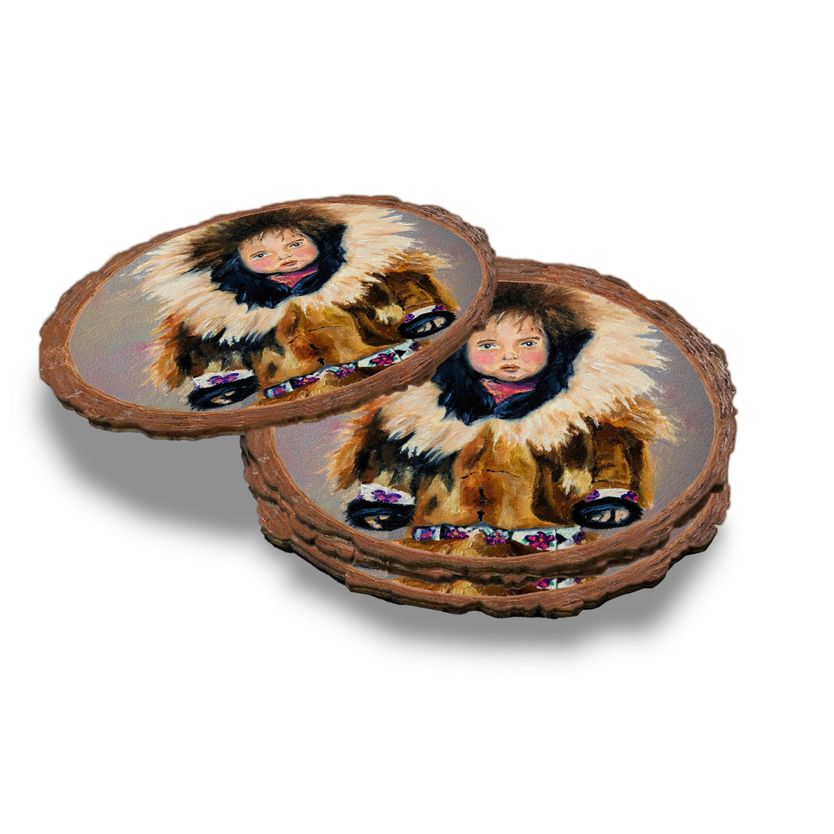 Twitchell's Little Inuit Girl - Live Edge Live Edge Coaster (5pk // $2.80ea)