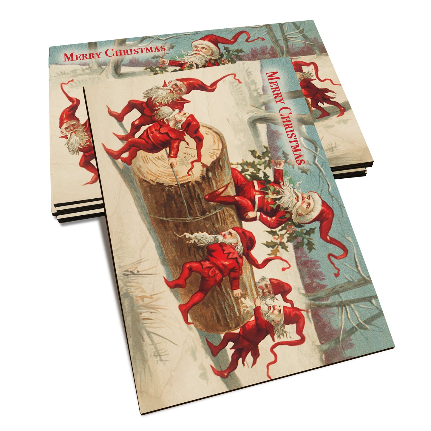 Elves on a Log - Holiday - Classic Edge Classic Edge Postcard (5pk // $2.80ea)