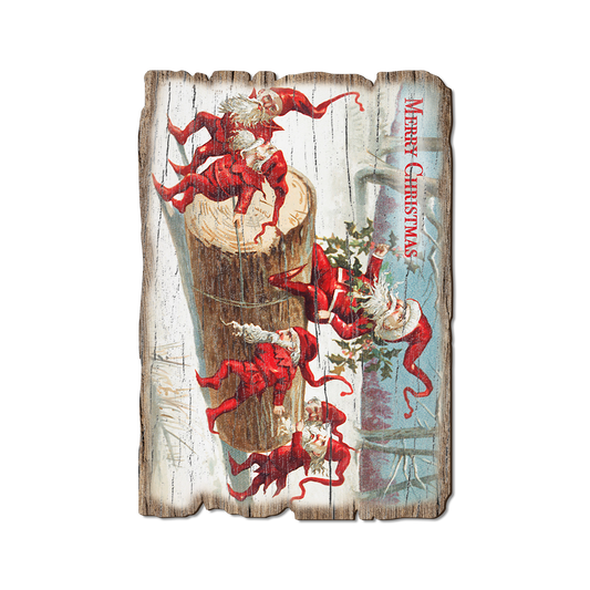Greeting Card: Weathered Edge - Elves on Log