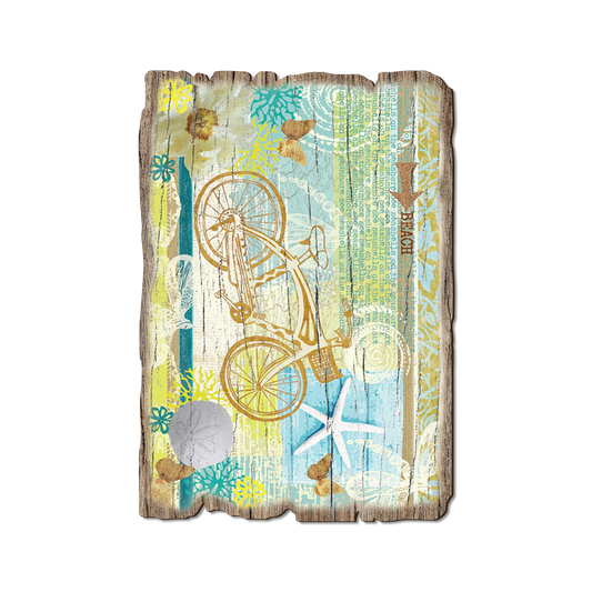 Greeting Card: Weathered Edge - Beach Bike