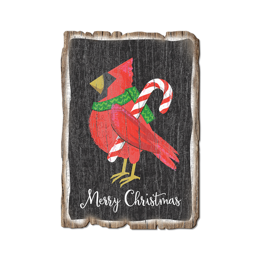 Greeting Card: Weathered Edge - Christmas Cardinal