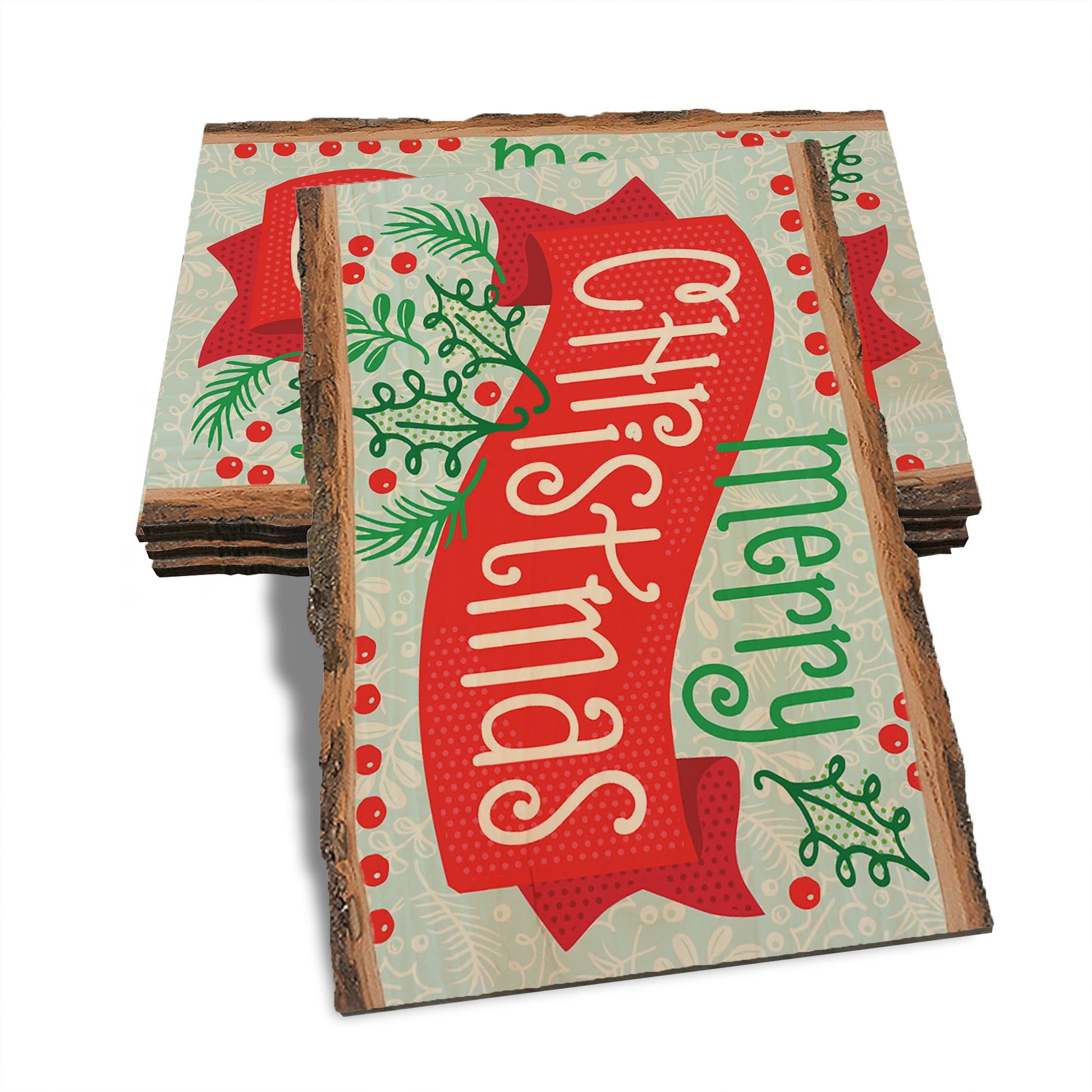 Merry Christmas Banner - Holiday - Live Edge Live Edge Postcard (5pk // $2.80ea)