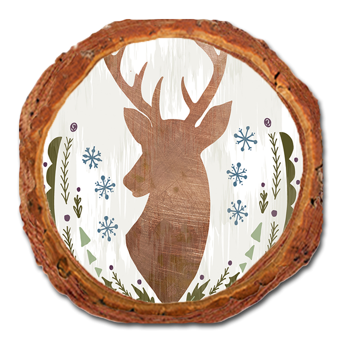 Coaster: Live Edge - Stag Christmas (Pack of 5)