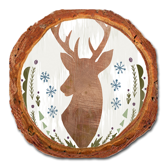 Coaster: Live Edge - Stag Christmas (Pack of 5)
