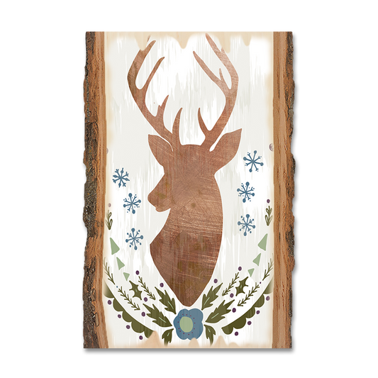Magnet: Live Edge - Stag Christmas