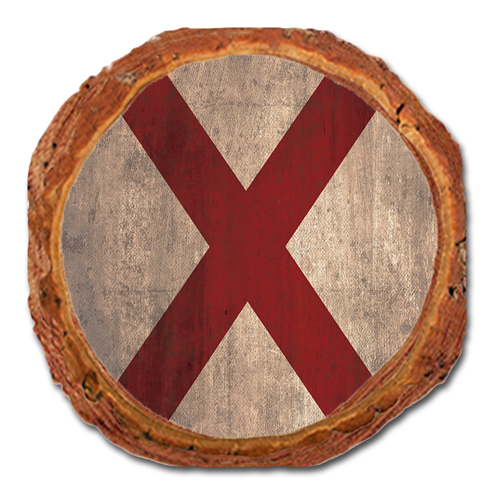 Coaster: Live Edge - Alabama State Flag