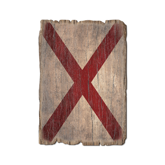 Greeting Card: Weathered Edge - Alabama State Flag