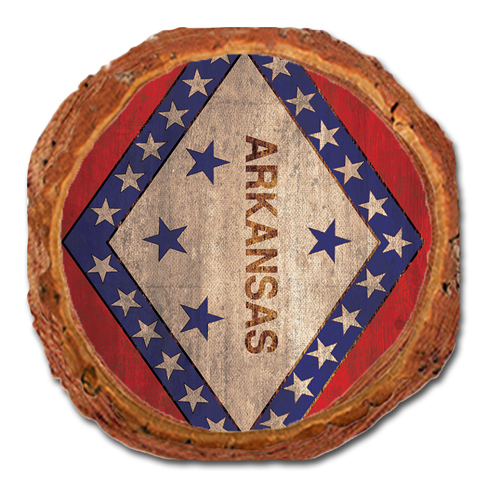 Coaster: Live Edge - Arkansas State Flag