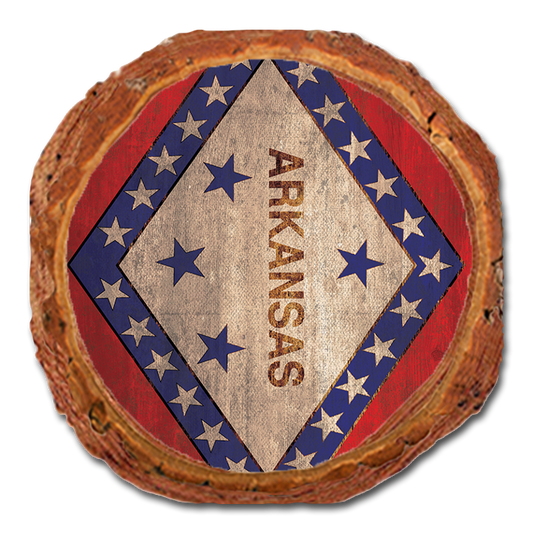 Coaster: Live Edge - Arkansas State Flag