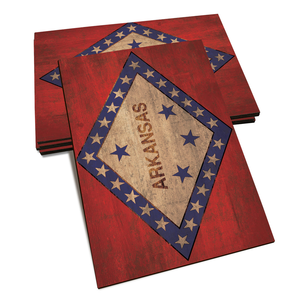 Arkansas Wood State Flag - Classic Edge Postcard (5pk // $2.80ea)