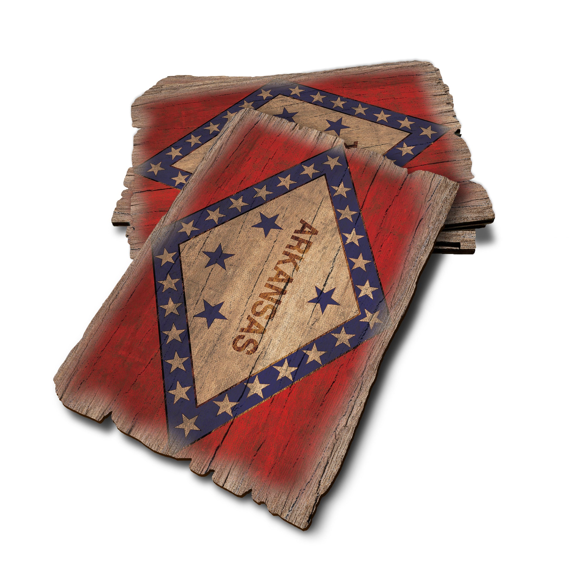 Arkansas State Flag - Weathered Edge Rustic Edge Postcard (5pk // $2.80ea)
