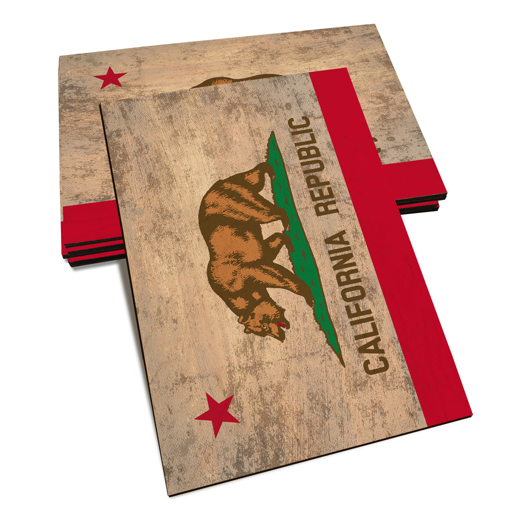 California Wood State Flag - Classic Edge Postcard (5pk // $2.80ea)