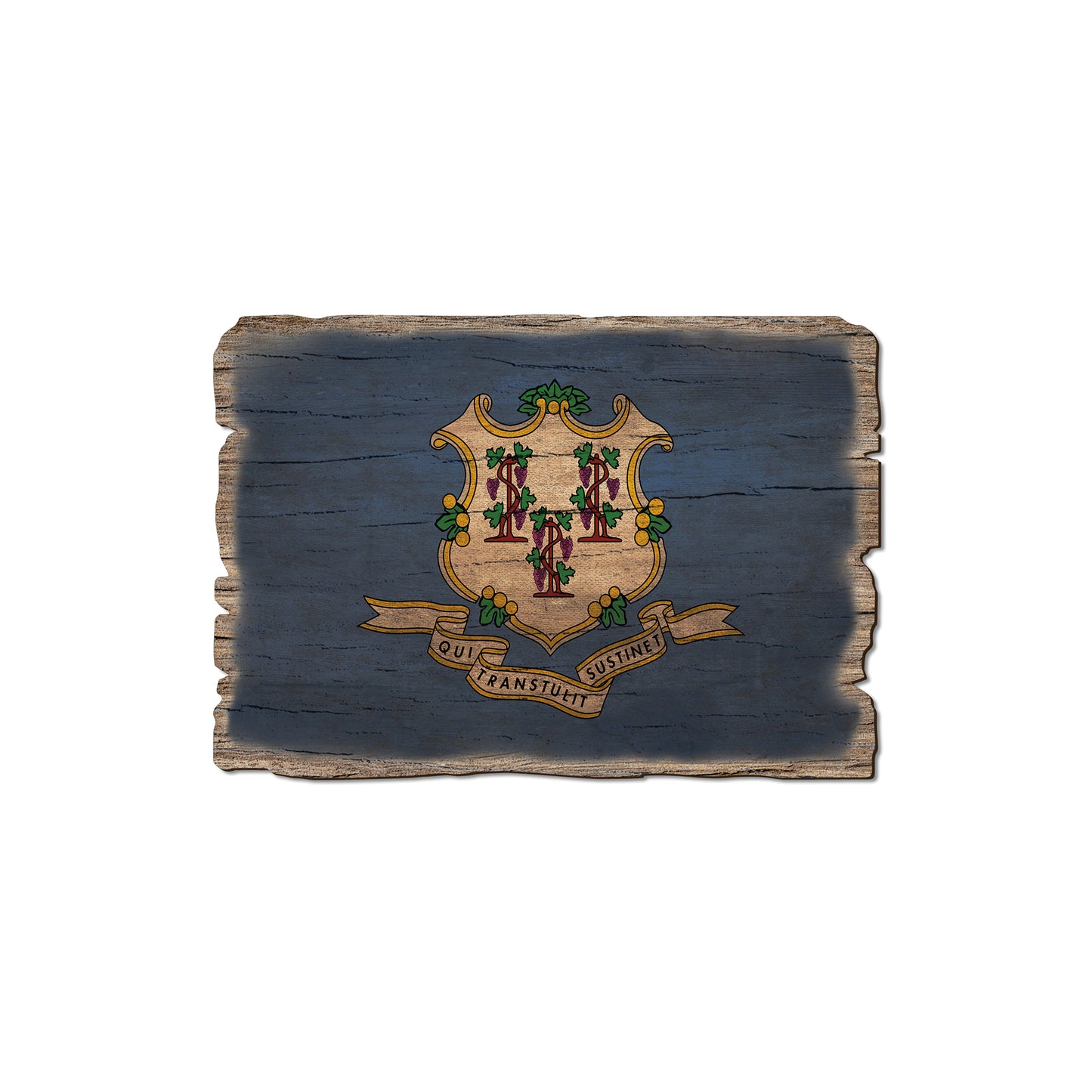Connecticut State Flag - Weathered Edge Rustic Edge Magnet (5pk // $2.80ea)