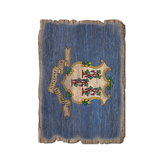 Greeting Card: Weathered Edge - Connecticut State Flag