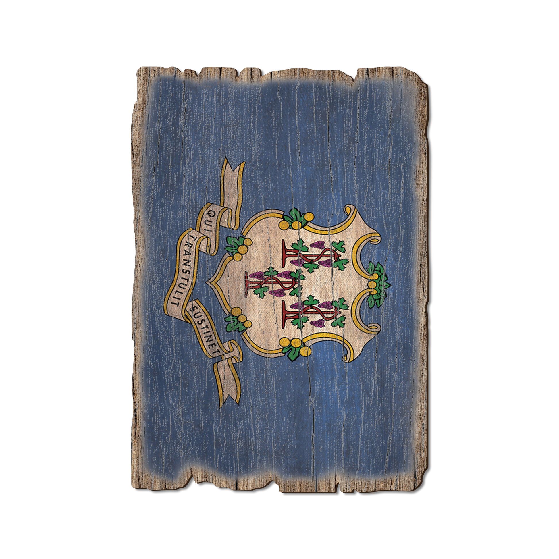 Postcard: Weathered Edge - Connecticut State Flag