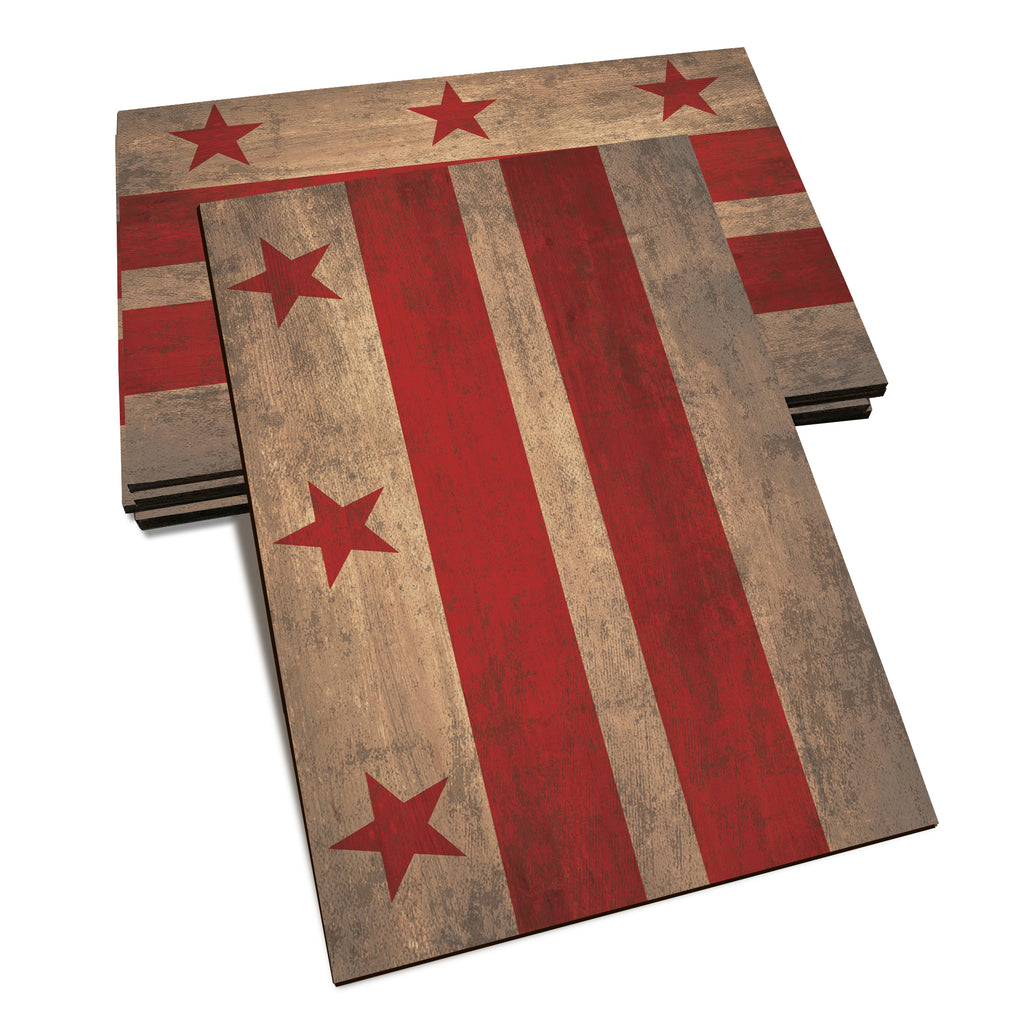District of Columbia Wood State Flag - Classic Edge Postcard (5pk // $2.80ea)