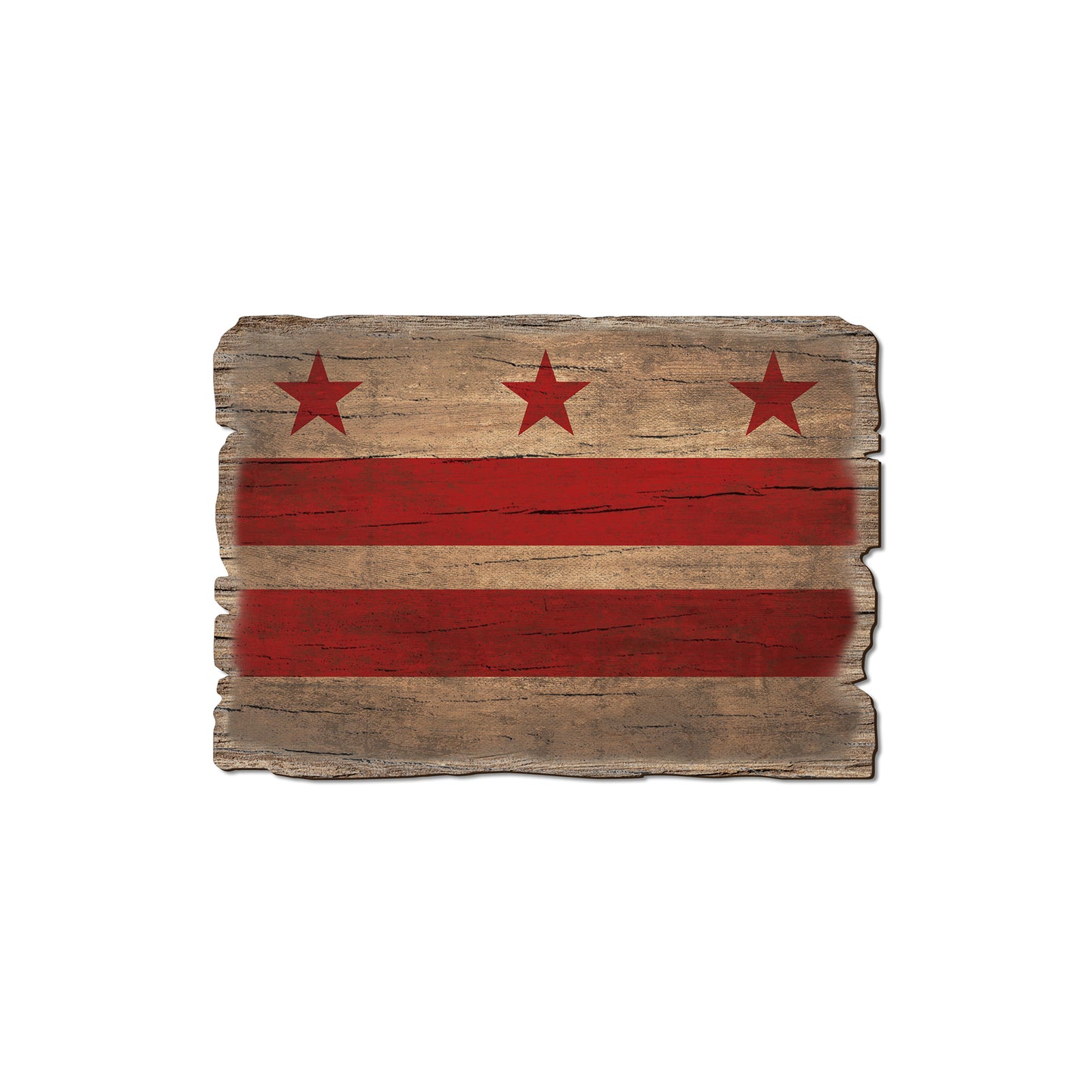 District of Columbia State Flag - Weathered Edge Rustic Edge Magnet (5pk // $2.80ea)