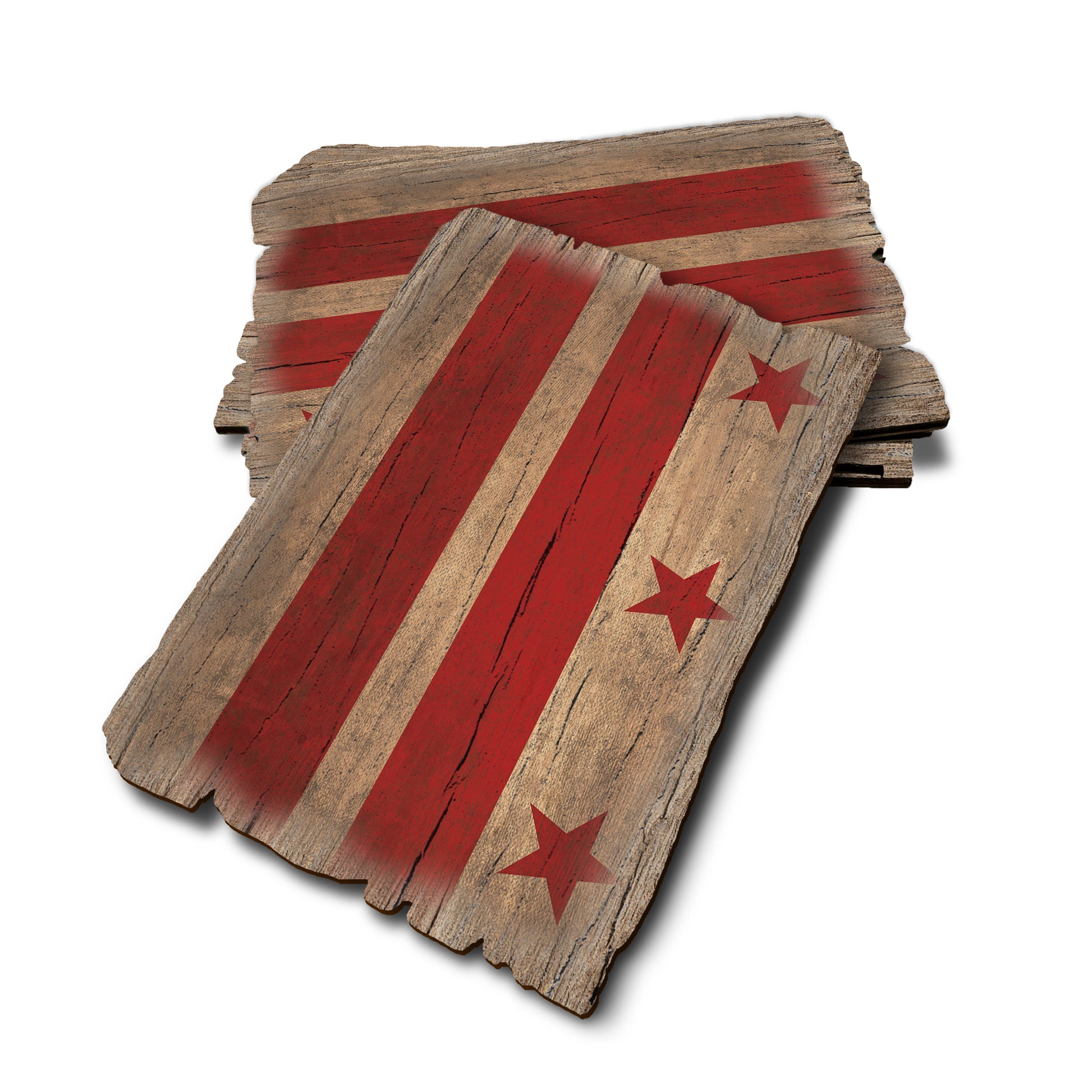 District of Columbia State Flag - Weathered Edge Rustic Edge Postcard (5pk // $2.80ea)