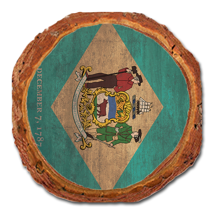 Coaster: Live Edge - Delaware State Flag