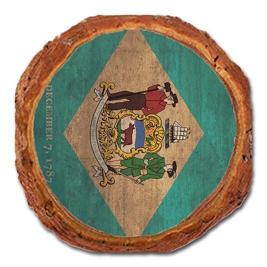 Coaster: Live Edge - Delaware State Flag