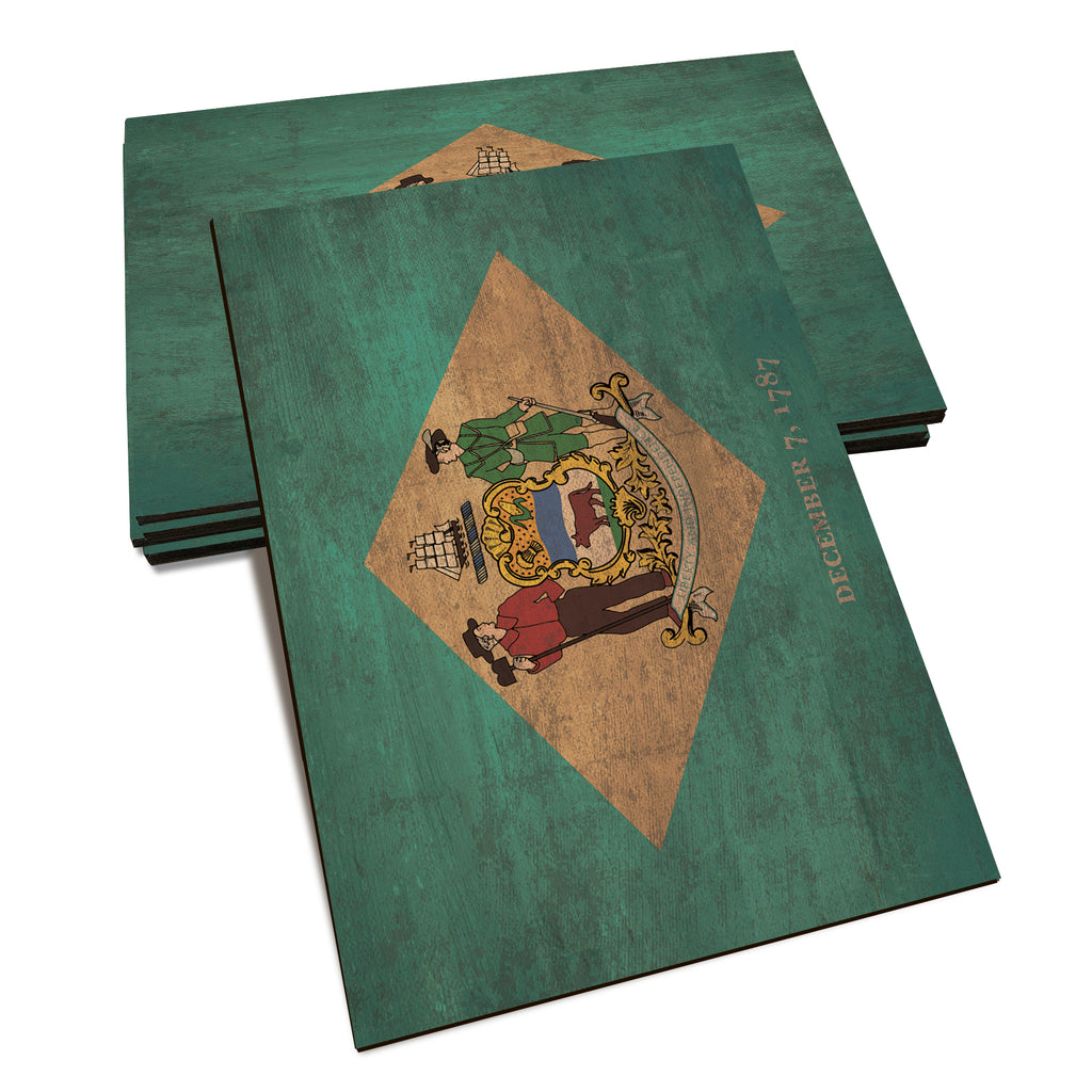 Delaware Wood State Flag - Classic Edge Postcard (5pk // $2.80ea)