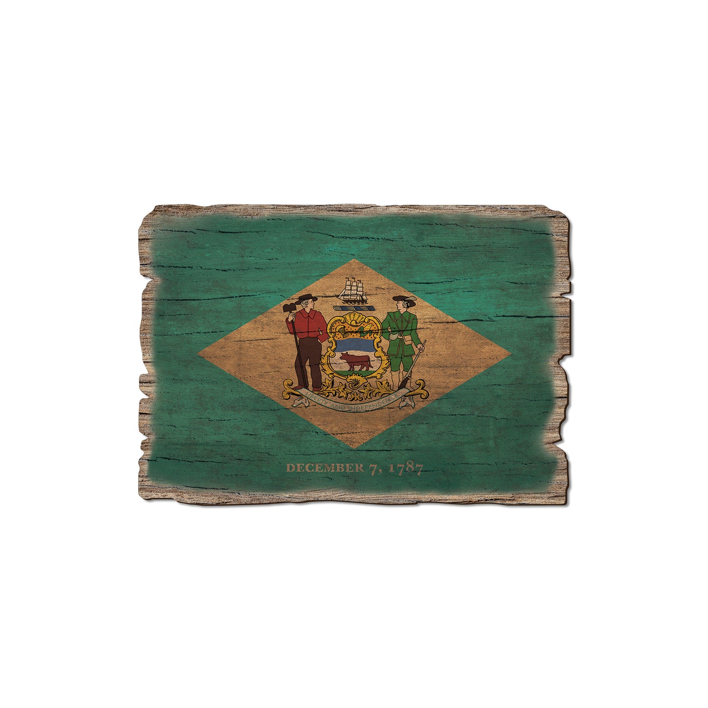 Delaware State Flag - Weathered Edge Rustic Edge Magnet (5pk // $2.80ea)
