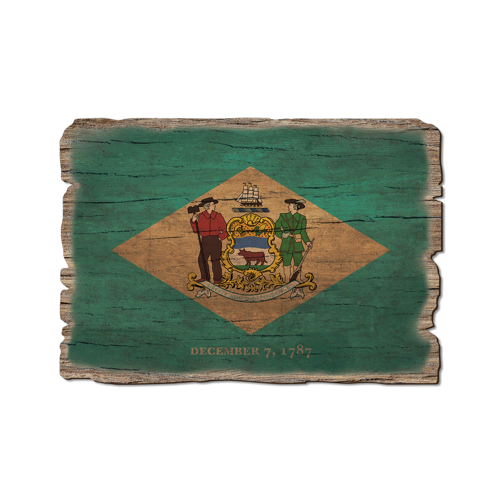 Delaware State Flag - Weathered Edge Rustic Edge Postcard (5pk // $2.80ea)