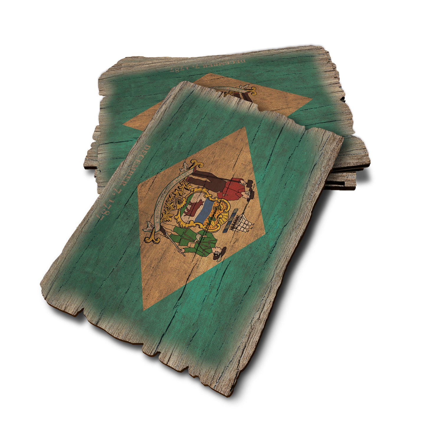 Delaware State Flag - Weathered Edge Rustic Edge Postcard (5pk // $2.80ea)