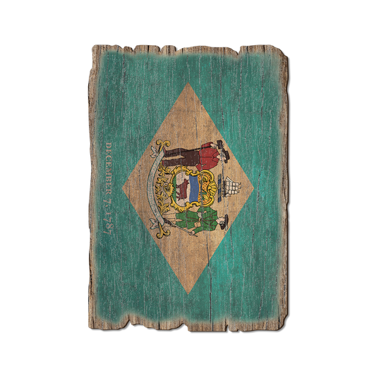Greeting Card: Weathered Edge - Delaware State Flag