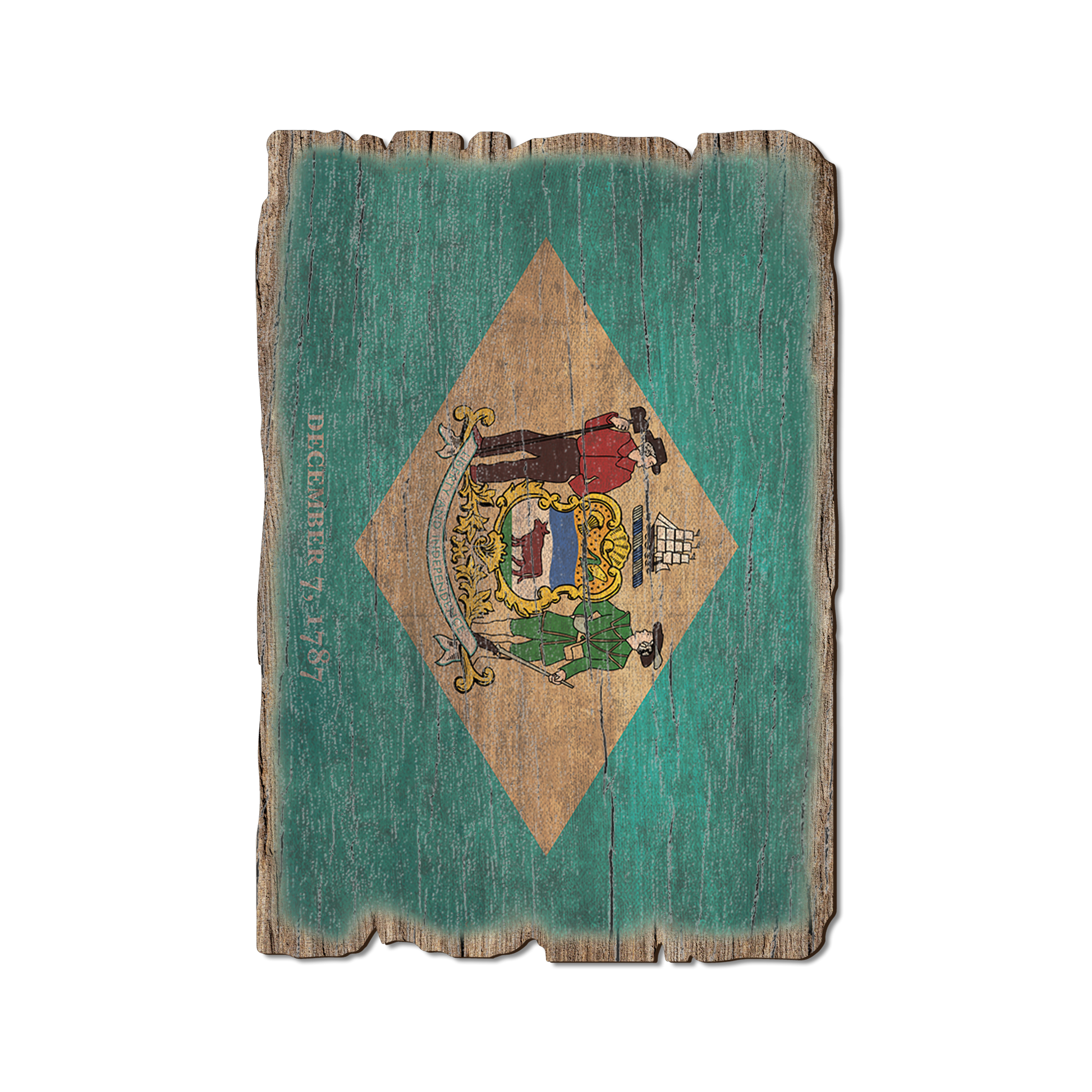 Postcard: Weathered Edge - Delaware State Flag
