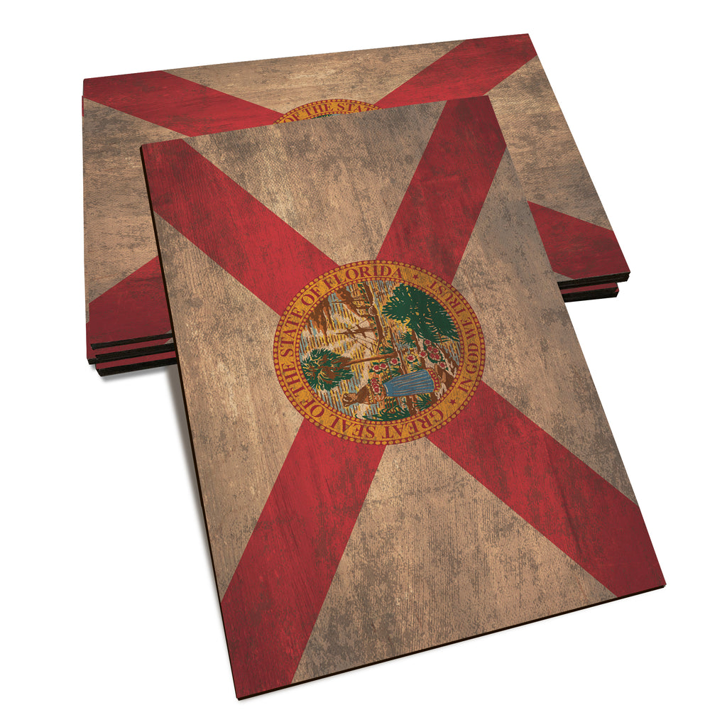 Florida Wood State Flag - Classic Edge Postcard (5pk // $2.80ea)