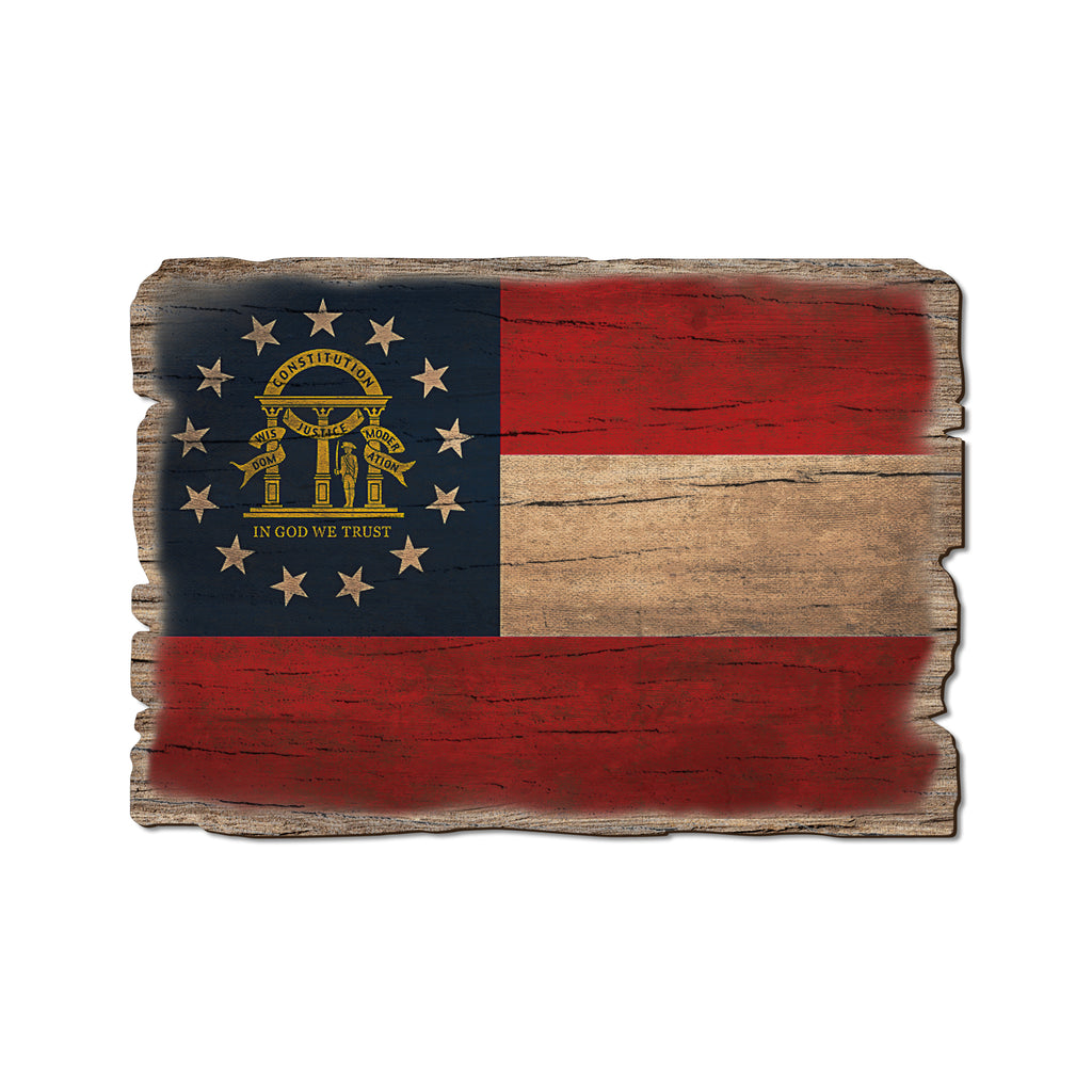 Georgia State Flag - Weathered Edge Rustic Edge Postcard (5pk // $2.80ea)