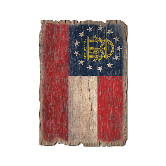 Greeting Card: Weathered Edge - Georgia State Flag