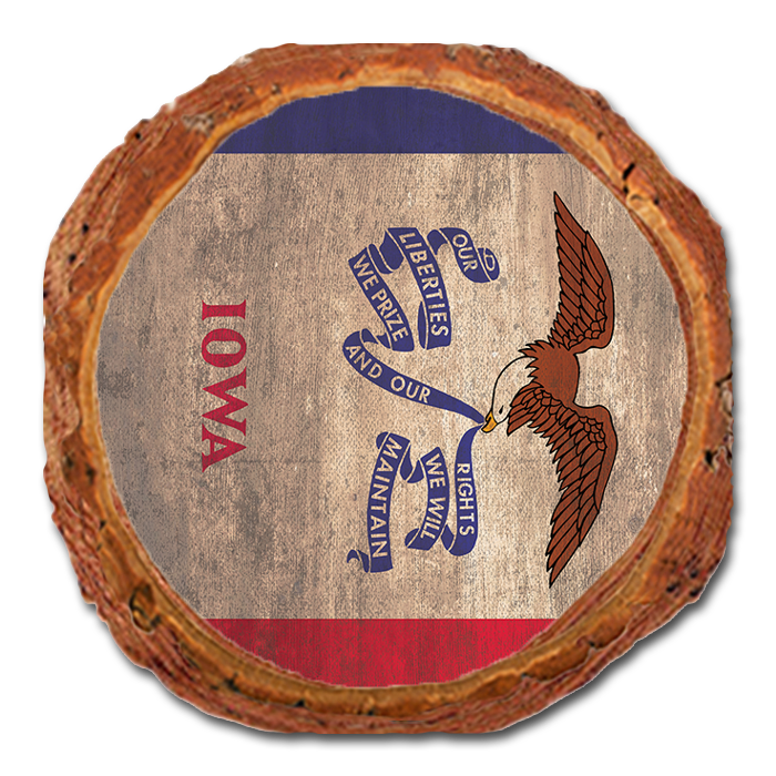 Coaster: Live Edge - Iowa State Flag