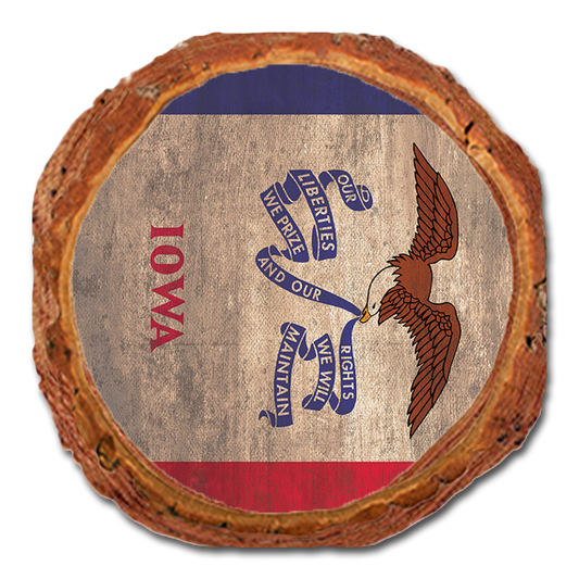 Coaster: Live Edge - Iowa State Flag