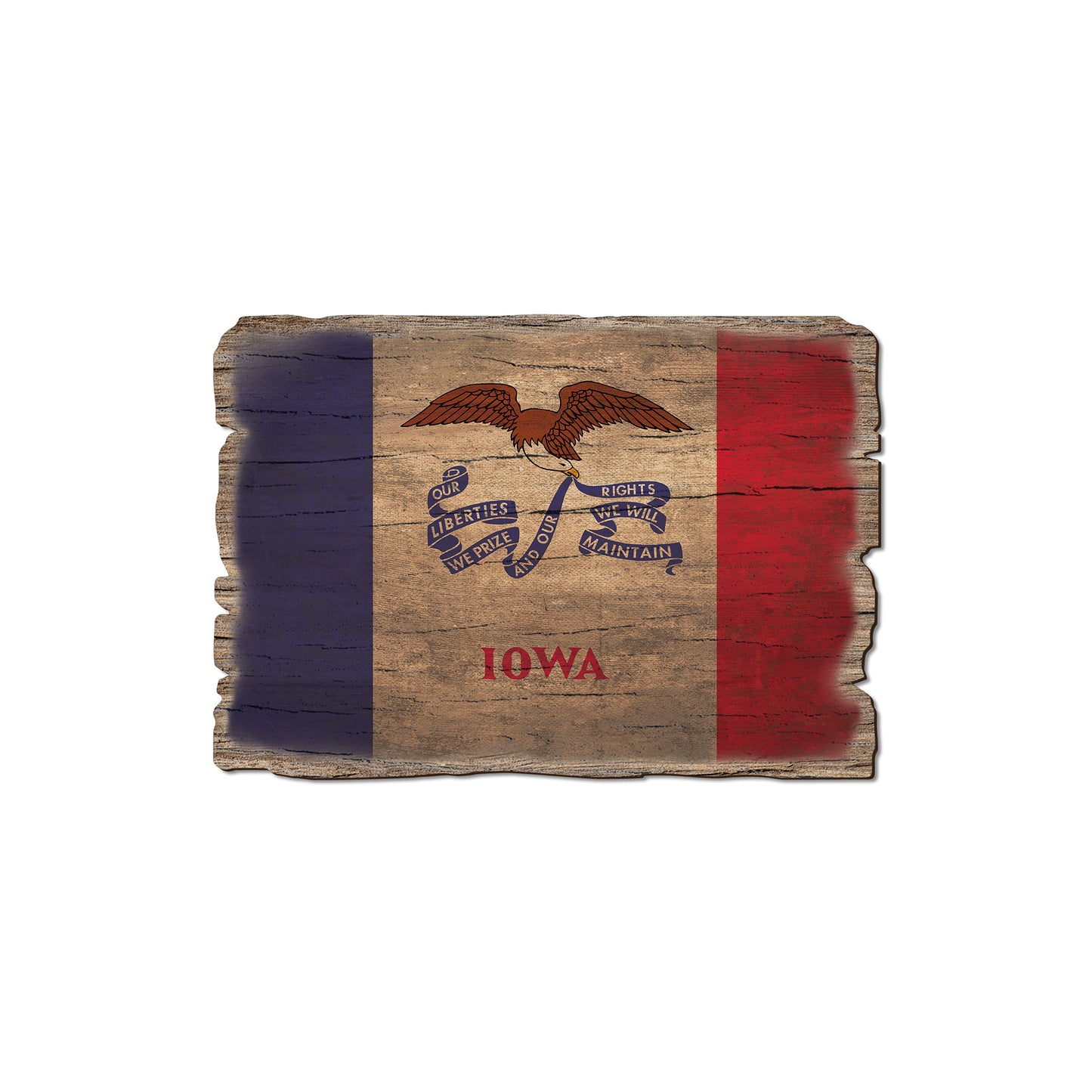 Iowa State Flag - Weathered Edge Rustic Edge Magnet (5pk // $2.80ea)
