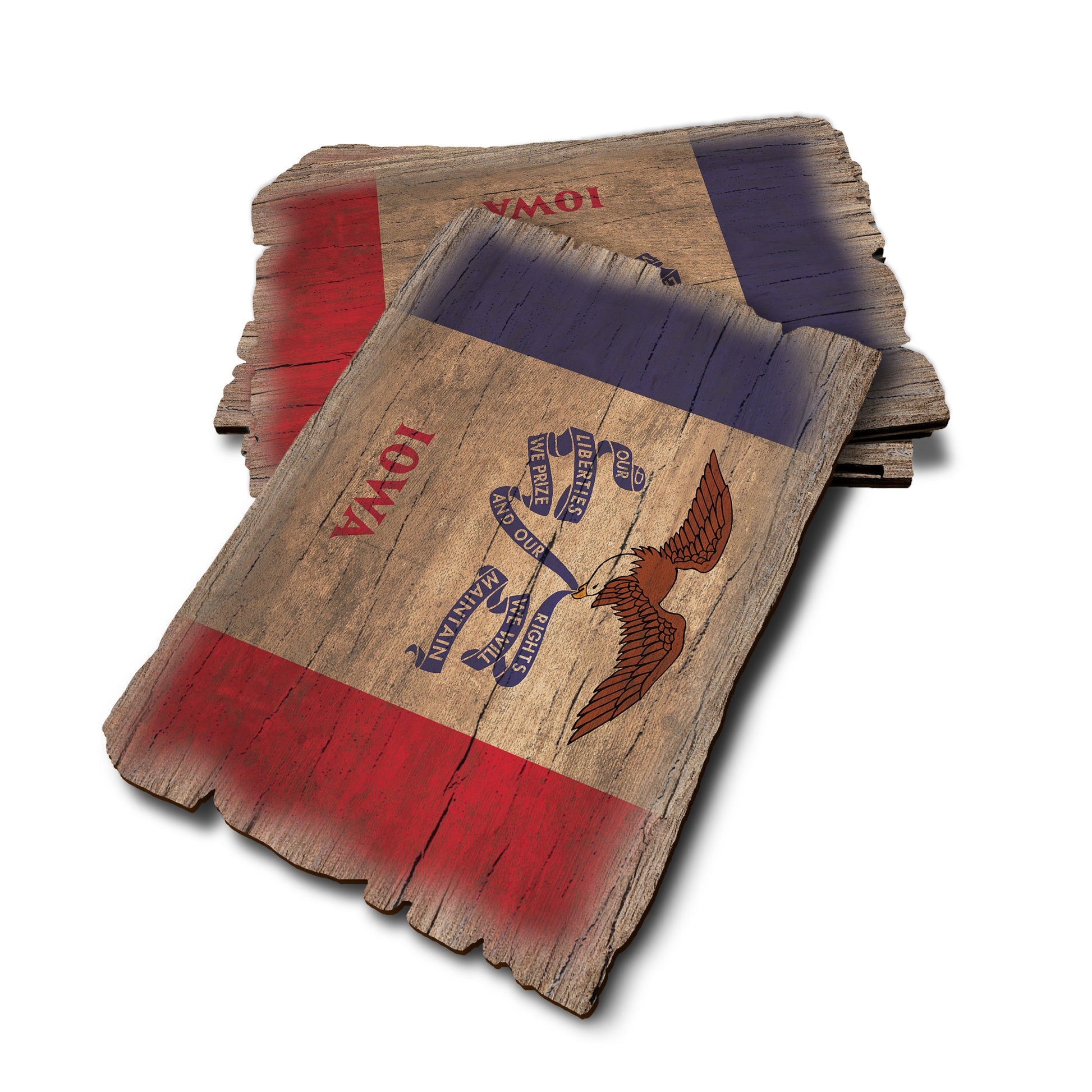 Iowa State Flag - Weathered Edge Rustic Edge Postcard (5pk // $2.80ea)